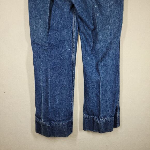 Vintage Big Yank Denim Jeans Mens 36x31 Blue Flare Bell Bottom Boot Cut Retro - Picture 13 of 16